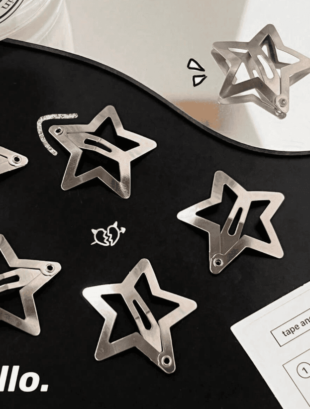 ganchos de estrella plateado